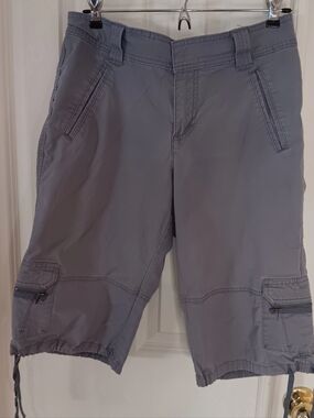 Lee Women's Gray Cargo Shorts with Drawcord Hems